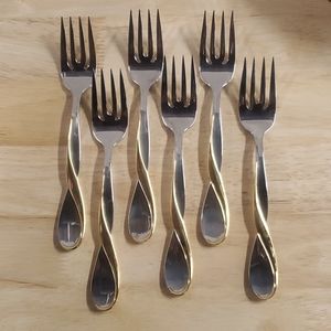 Oneida Golden Aquarius Salad Forks